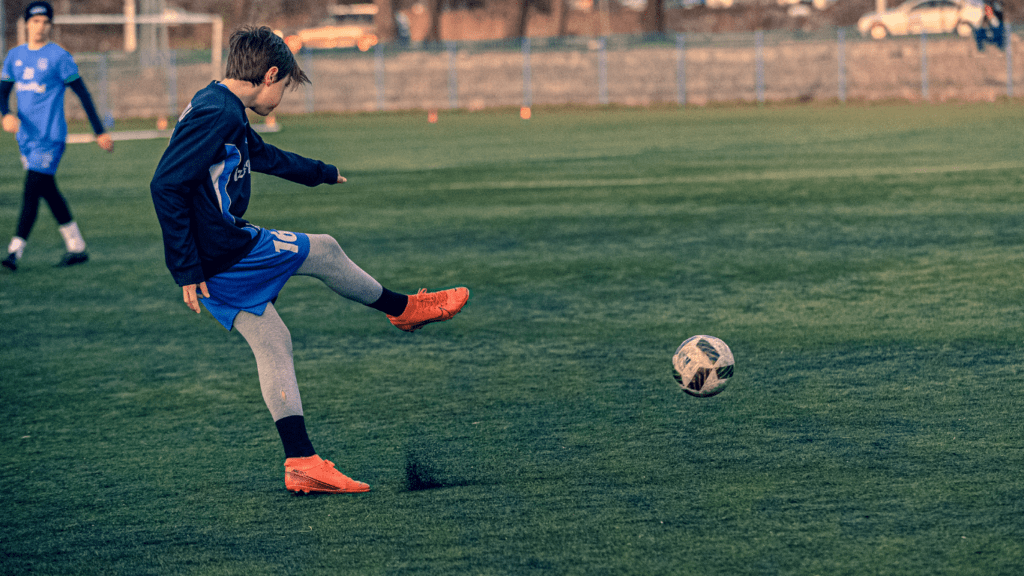 Playing football