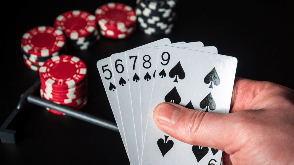 Playing cards and  casino chips 