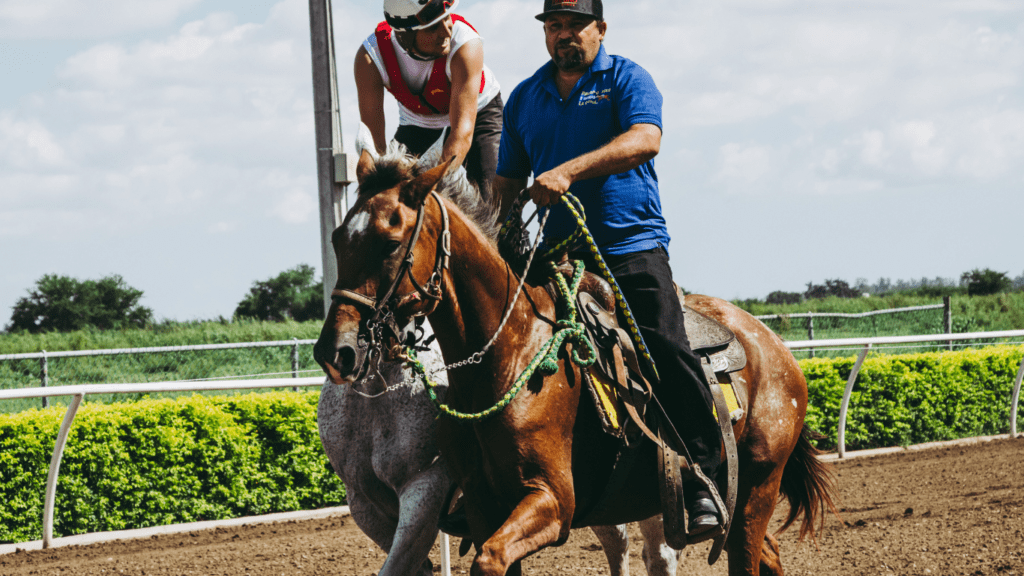 Riding on a horse