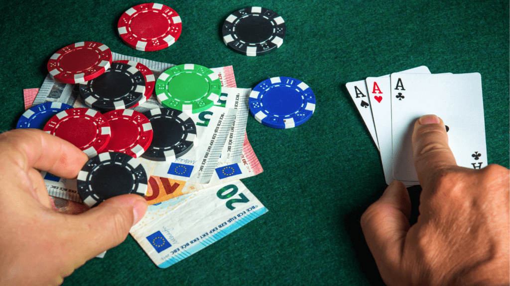 Playing cards and casino chips